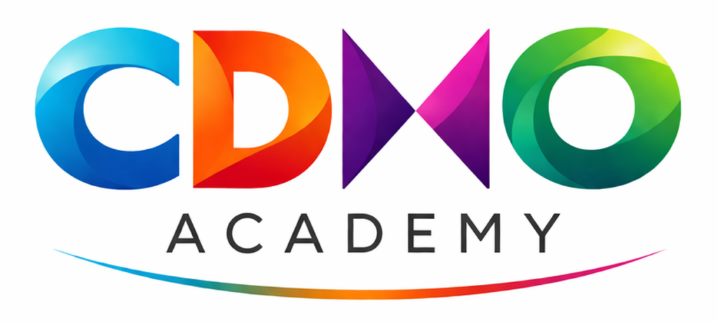 CDMO Academy colorful word graphic