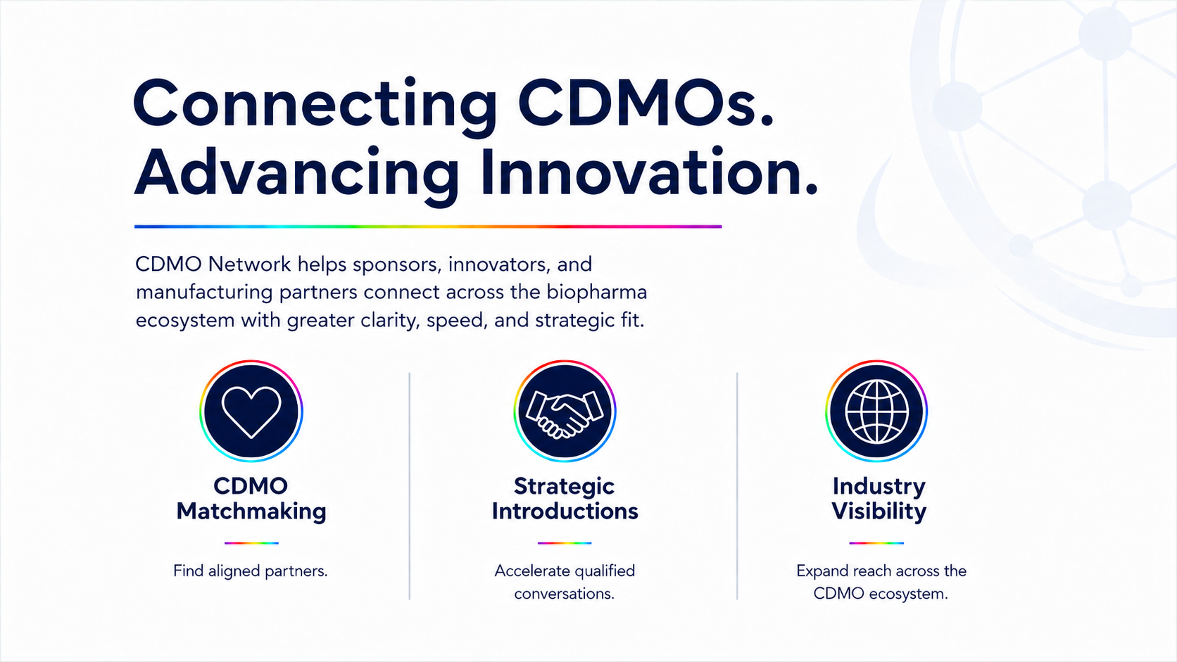 CDMO Network biomanufacturing partner routing platform